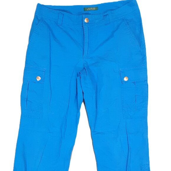 Ralph Lauren Woman's Size 6 Cargo Pants, Blue, Sm White spots as seen in photo - Picture 1 of 10